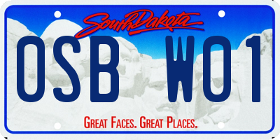 SD license plate 0SBW01