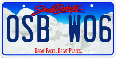 SD license plate 0SBW06