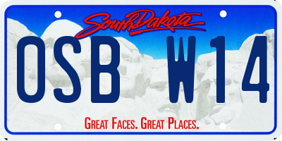 SD license plate 0SBW14