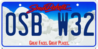 SD license plate 0SBW32