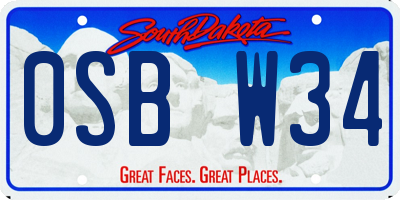 SD license plate 0SBW34