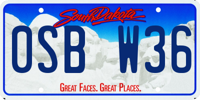 SD license plate 0SBW36