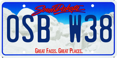 SD license plate 0SBW38