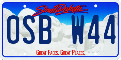 SD license plate 0SBW44