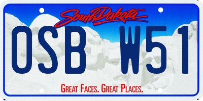 SD license plate 0SBW51