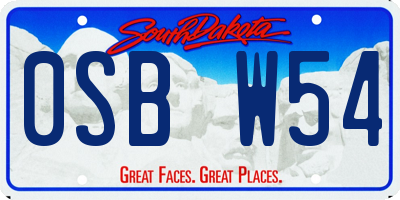 SD license plate 0SBW54