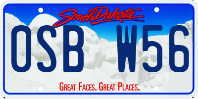SD license plate 0SBW56