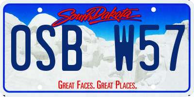 SD license plate 0SBW57