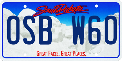 SD license plate 0SBW60