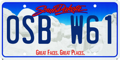 SD license plate 0SBW61