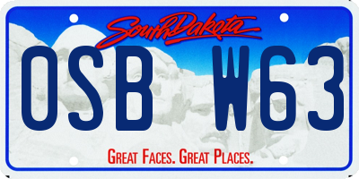 SD license plate 0SBW63