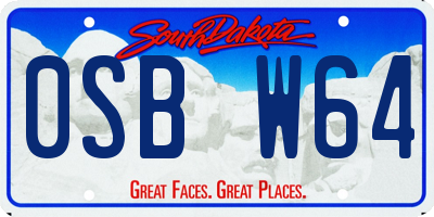 SD license plate 0SBW64