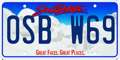SD license plate 0SBW69