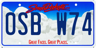 SD license plate 0SBW74