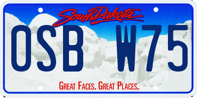 SD license plate 0SBW75