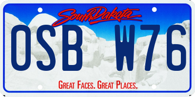 SD license plate 0SBW76