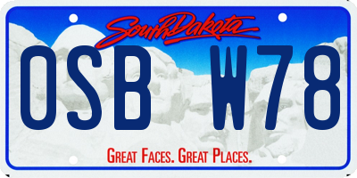 SD license plate 0SBW78