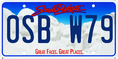 SD license plate 0SBW79