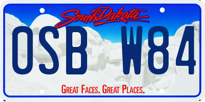 SD license plate 0SBW84