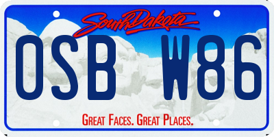 SD license plate 0SBW86