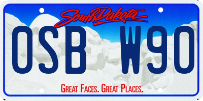 SD license plate 0SBW90