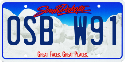 SD license plate 0SBW91