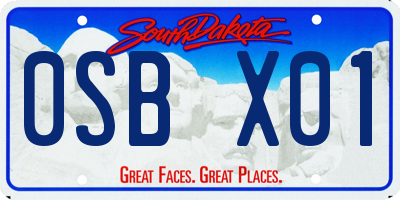 SD license plate 0SBX01