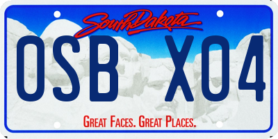 SD license plate 0SBX04