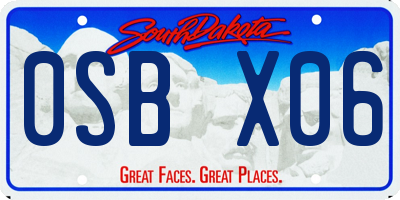 SD license plate 0SBX06