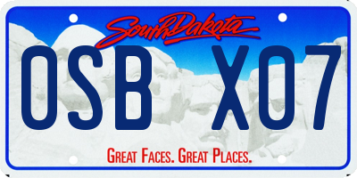 SD license plate 0SBX07