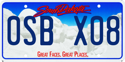 SD license plate 0SBX08
