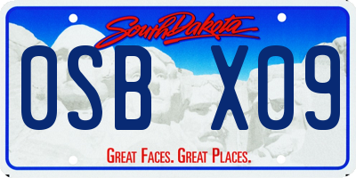 SD license plate 0SBX09