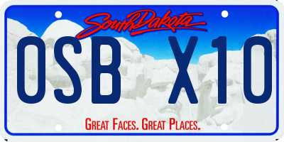 SD license plate 0SBX10