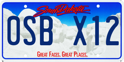 SD license plate 0SBX12