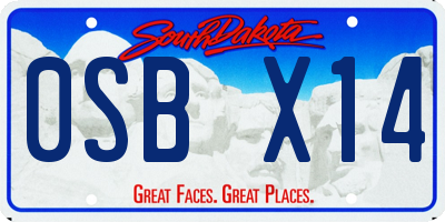 SD license plate 0SBX14