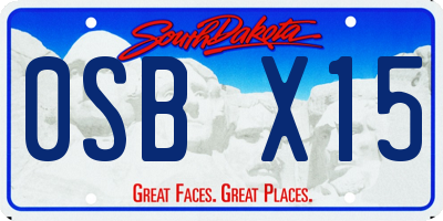SD license plate 0SBX15