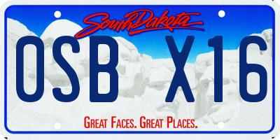 SD license plate 0SBX16