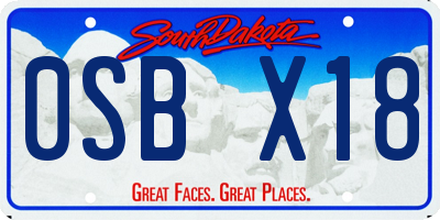 SD license plate 0SBX18