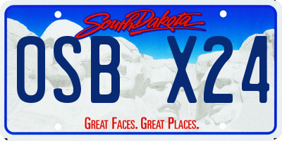 SD license plate 0SBX24