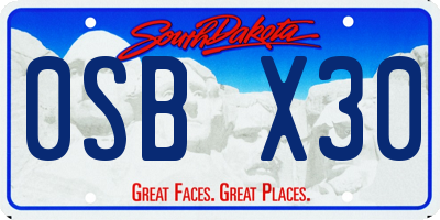 SD license plate 0SBX30
