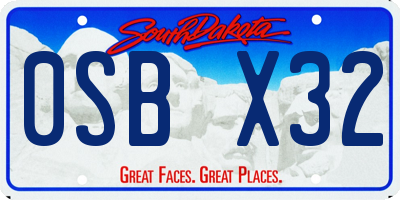 SD license plate 0SBX32