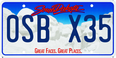 SD license plate 0SBX35