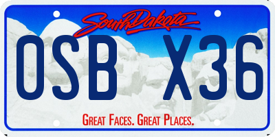 SD license plate 0SBX36