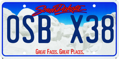 SD license plate 0SBX38
