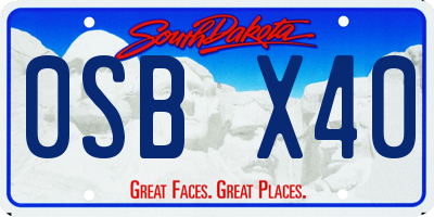 SD license plate 0SBX40
