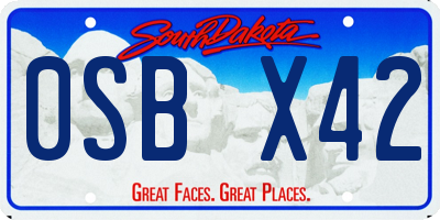 SD license plate 0SBX42