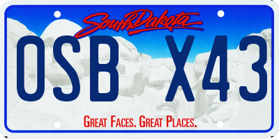 SD license plate 0SBX43