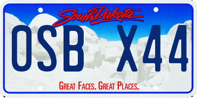 SD license plate 0SBX44