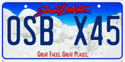 SD license plate 0SBX45
