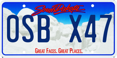 SD license plate 0SBX47